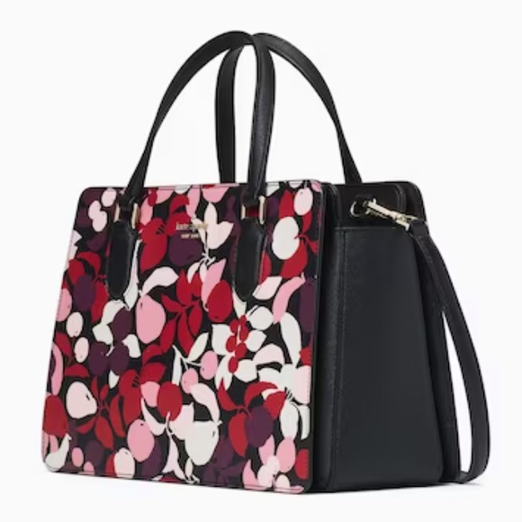 Kate Spade Laurel Way Reese Satchel – Fruit & Floral Print Saffiano Leather NWT - Picture 4 of 5